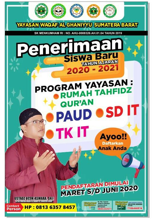 Yayasan Waqaf Al-Ghaniyyu, Kelola Rumah Tahfizh, TK-IT dan SD-IT 5 045 tahfiz sjj d