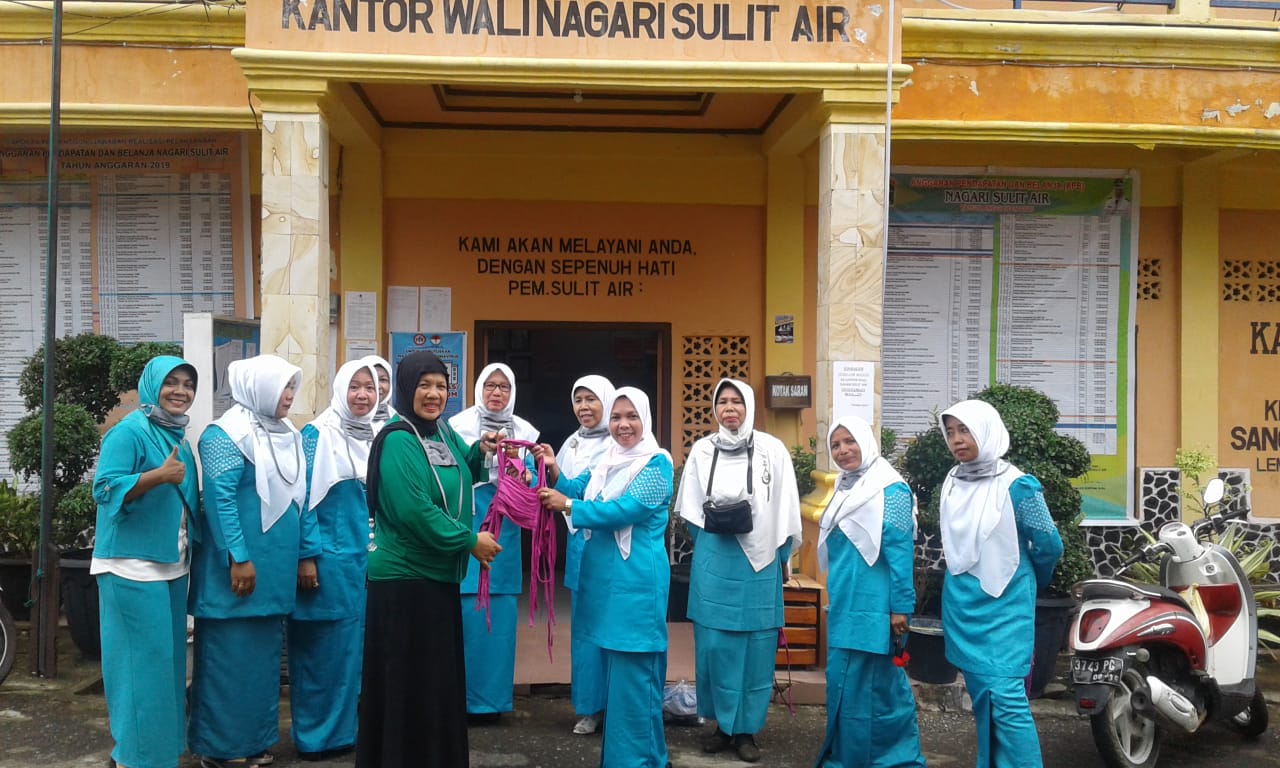 PKK Nagari Sulit Air Bagikan Masker pada Masyarakat 2 pkk