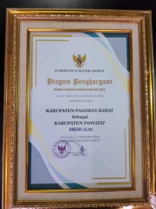 Pasbar Raih Penghargaan Sebagai Kabupaten Inovatif Tahun 2023 1 Pasbar