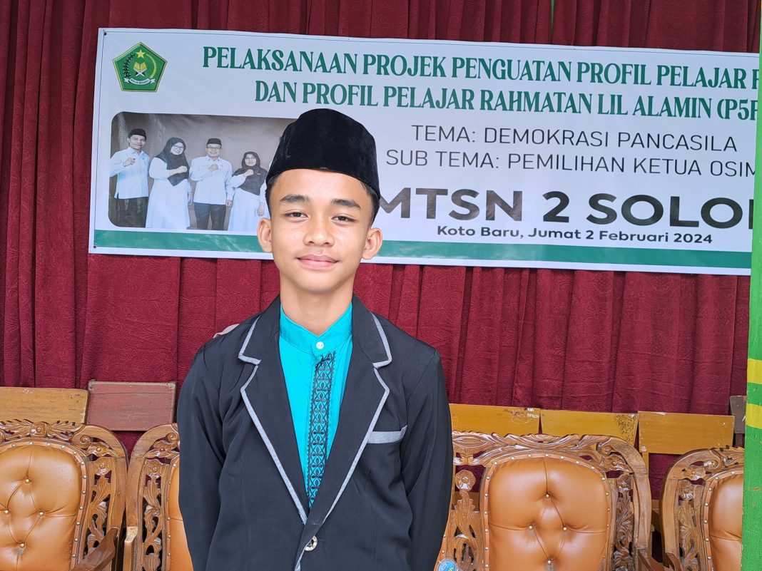 Selisih 63 Suara, Aidil Ungguli Aira Suganda Pada Pemilu OSIM MTsN 2 Solok