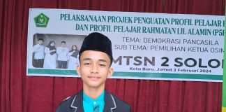 Selisih 63 Suara, Aidil Ungguli Aira Suganda Pada Pemilu OSIM MTsN 2 Solok