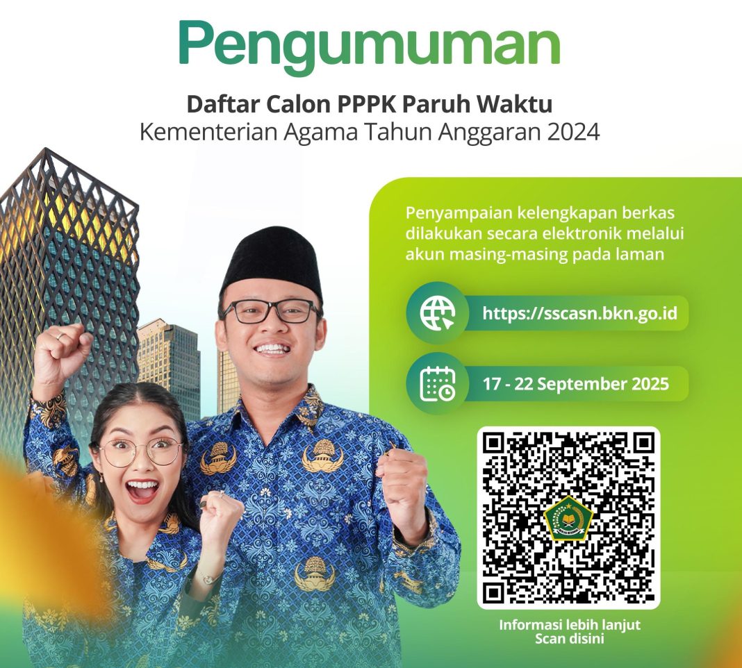 Ini Daftar Calon PPPK Paruh Waktu Kemenag TA 2024