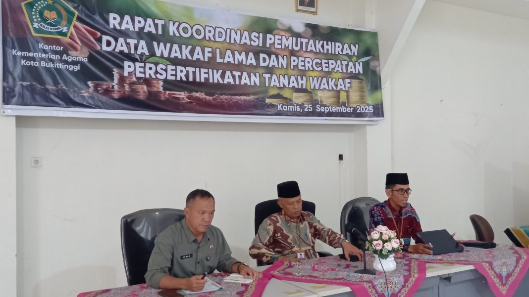 Pemutakhiran Data Wakaf Lama, Kemenag Bukittinggi Gelar Rakor
