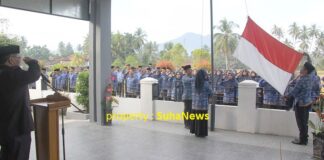 Bacakan Amanat Kepala BPIP, DEWA Irup Upacara di Kemenag Kabupaten Solok