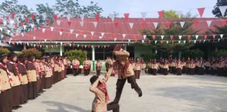 Semangat Peringatan Hari Pramuka ke 65 di MTsN 7 Solok
